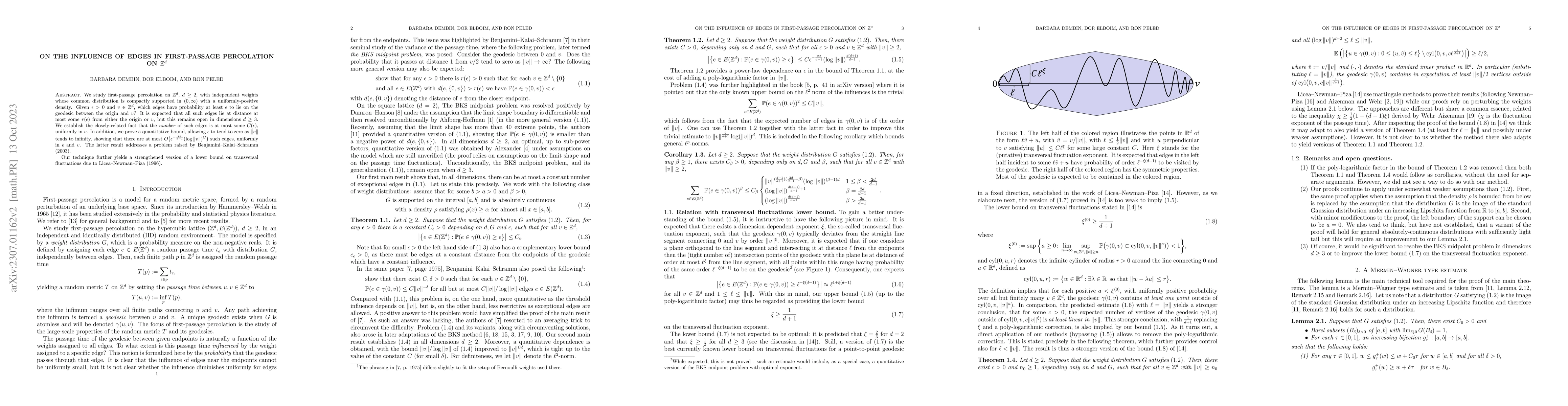 Thumbnail for On the influence of edges in first-passage percolation on $\mathbb{Z}^d$