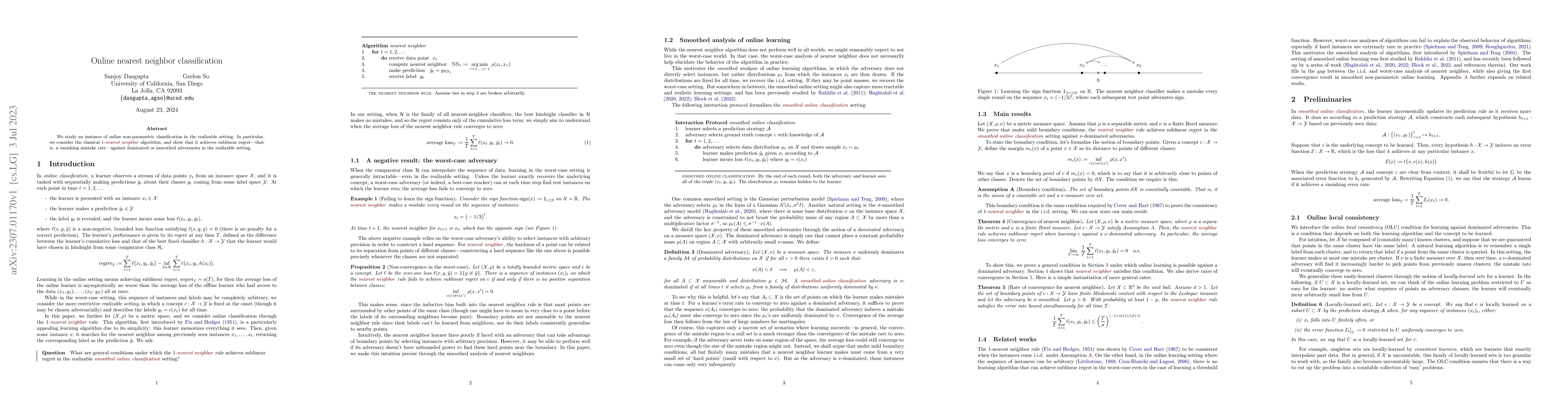 Thumbnail for Online nearest neighbor classification