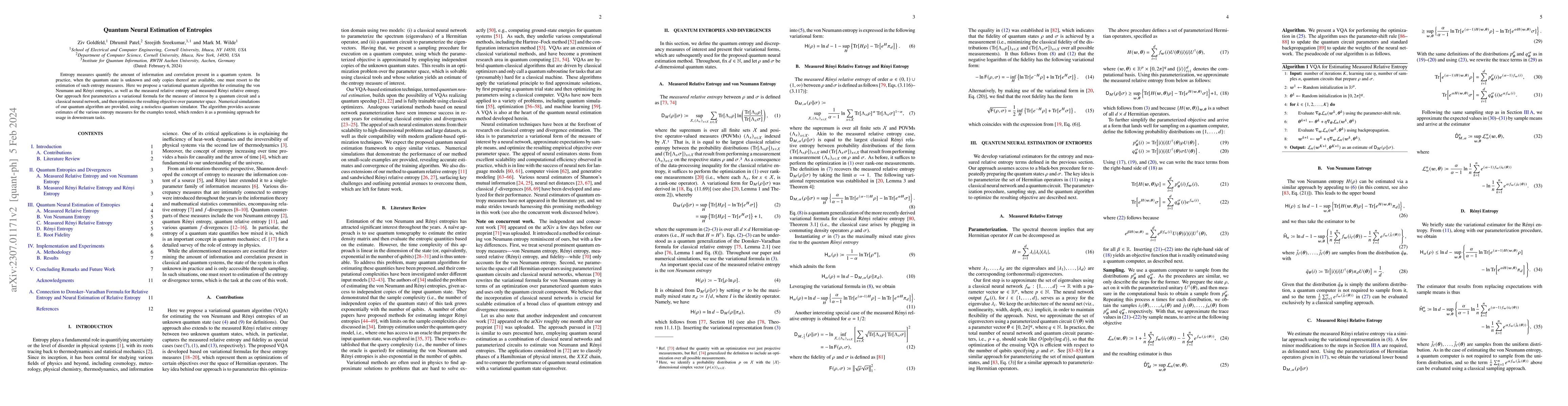 Thumbnail for Quantum Neural Estimation of Entropies