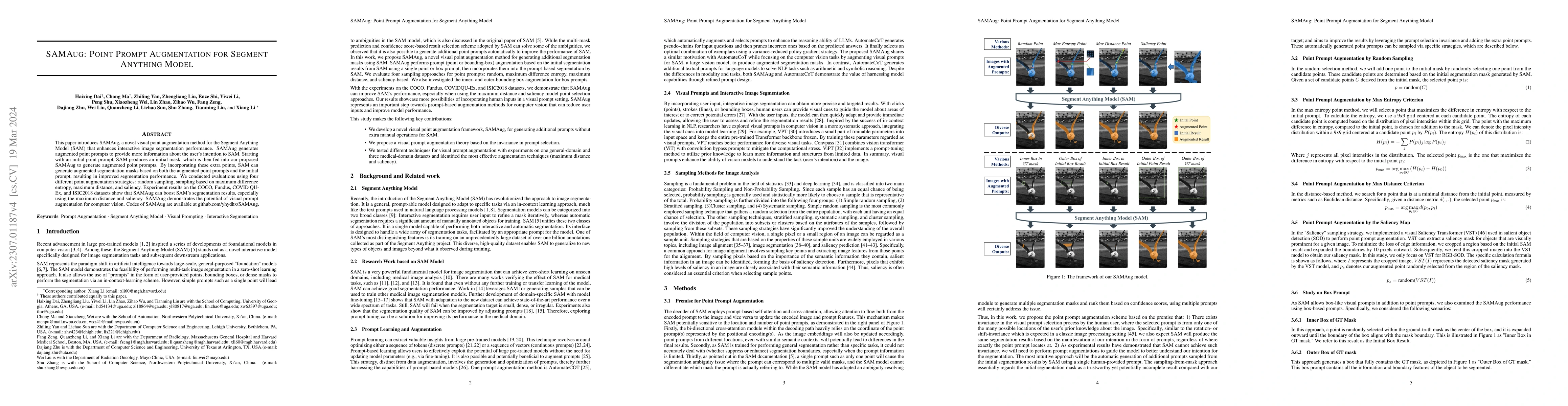 Thumbnail for SAMAug: Point Prompt Augmentation for Segment Anything Model