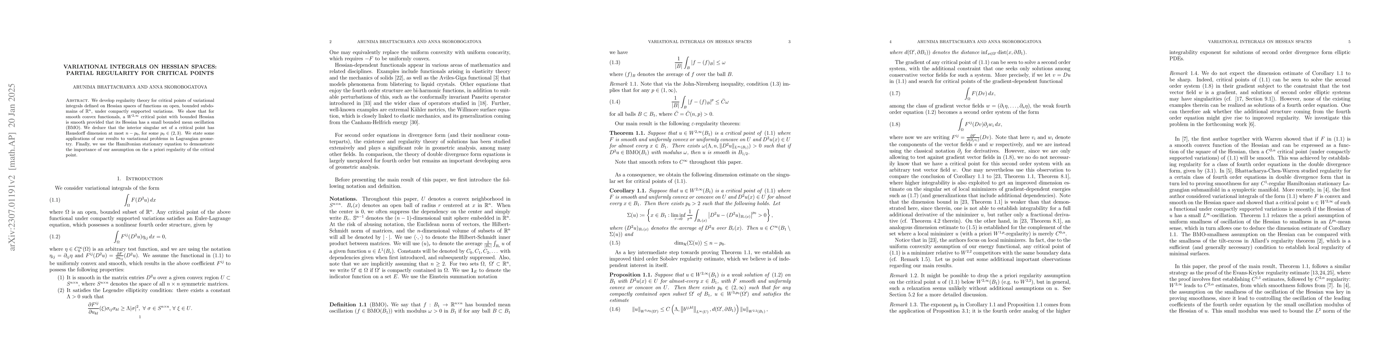 Thumbnail for Variational integrals on Hessian spaces: partial regularity for critical
  points