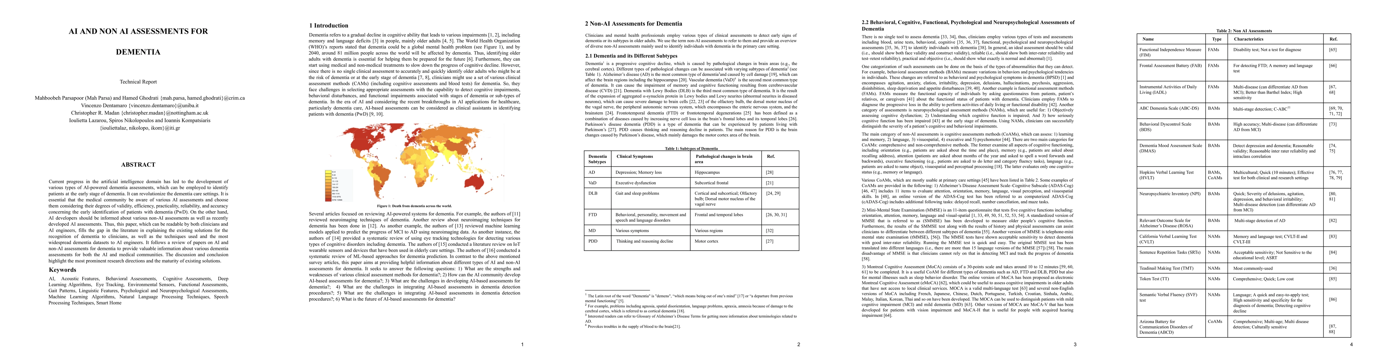 Thumbnail for AI and Non AI Assessments for Dementia
