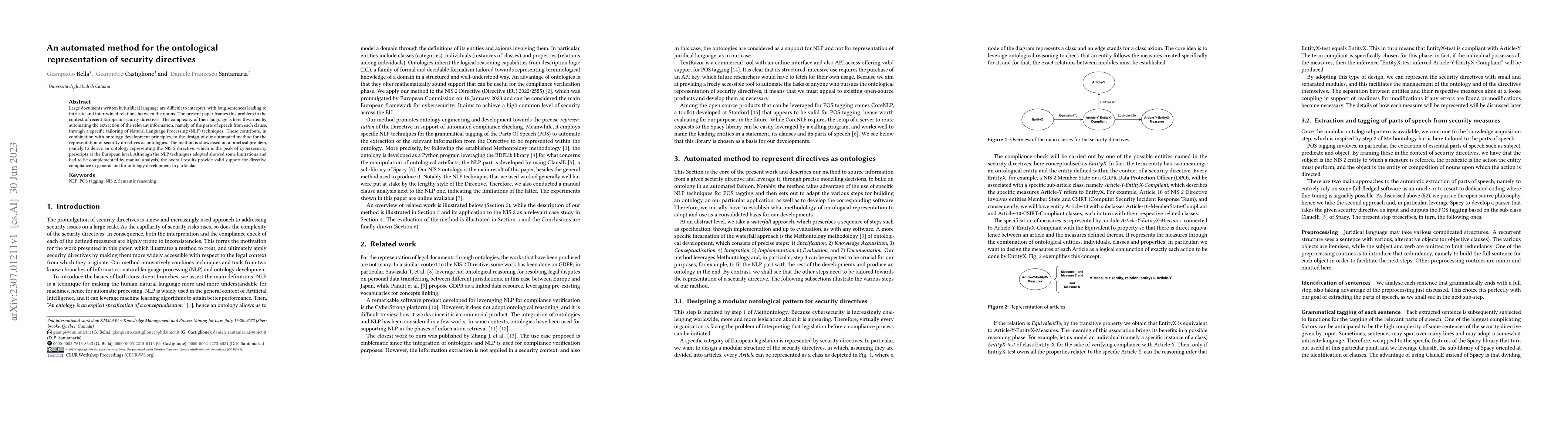 Thumbnail for An automated method for the ontological representation of security
  directives