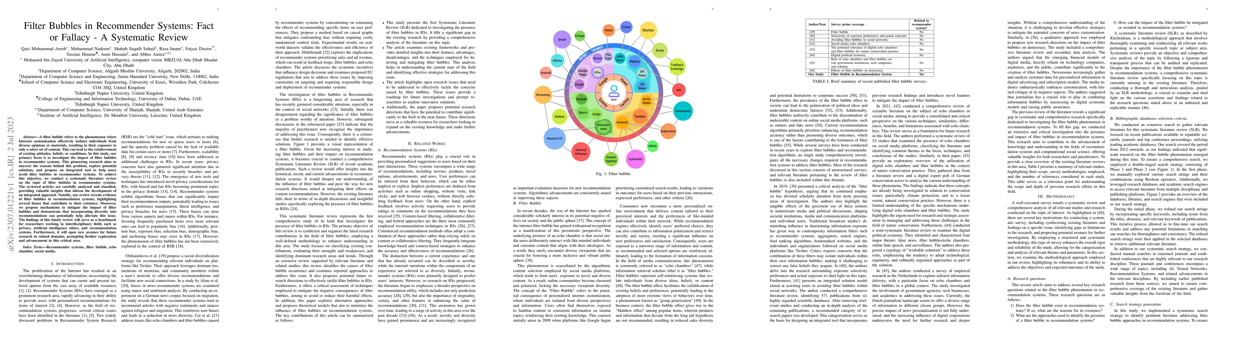 Thumbnail for Filter Bubbles in Recommender Systems: Fact or Fallacy -- A Systematic
  Review