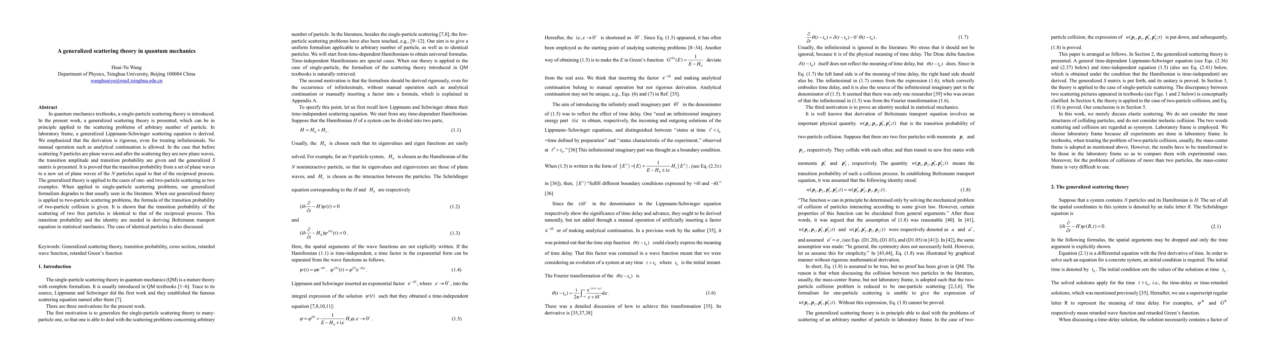 Thumbnail for A generalized scattering theory in quantum mechanics
