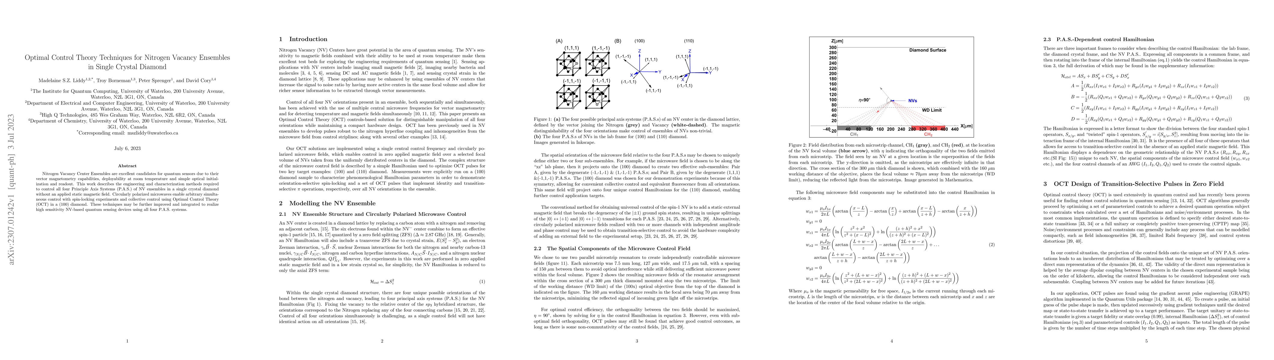 Thumbnail for Optimal Control Theory Techniques for Nitrogen Vacancy Ensembles in
  Single Crystal Diamond