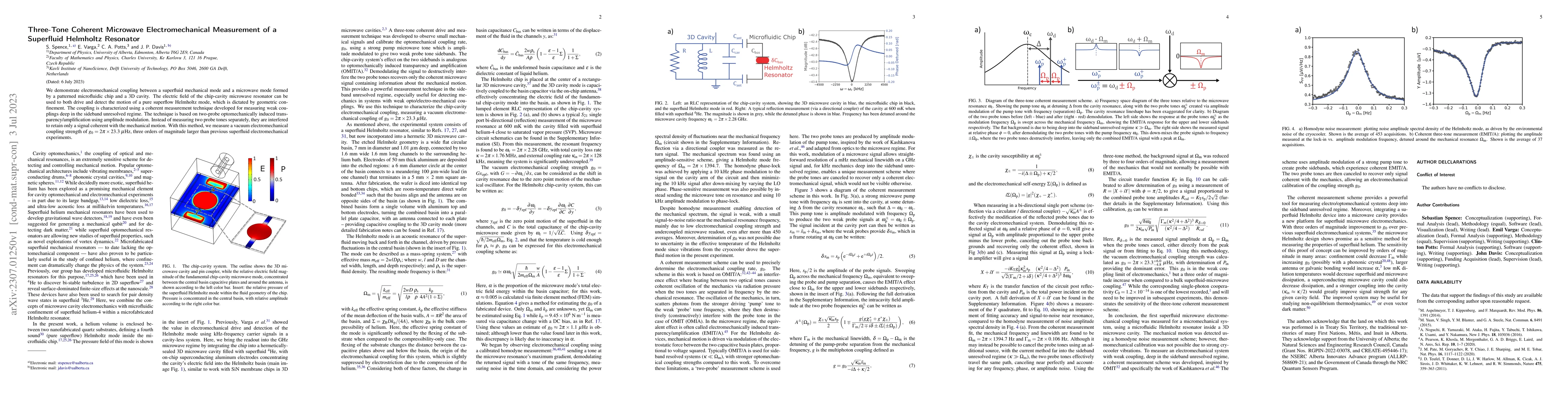 Thumbnail for Three-Tone Coherent Microwave Electromechanical Measurement of a
  Superfluid Helmholtz Resonator