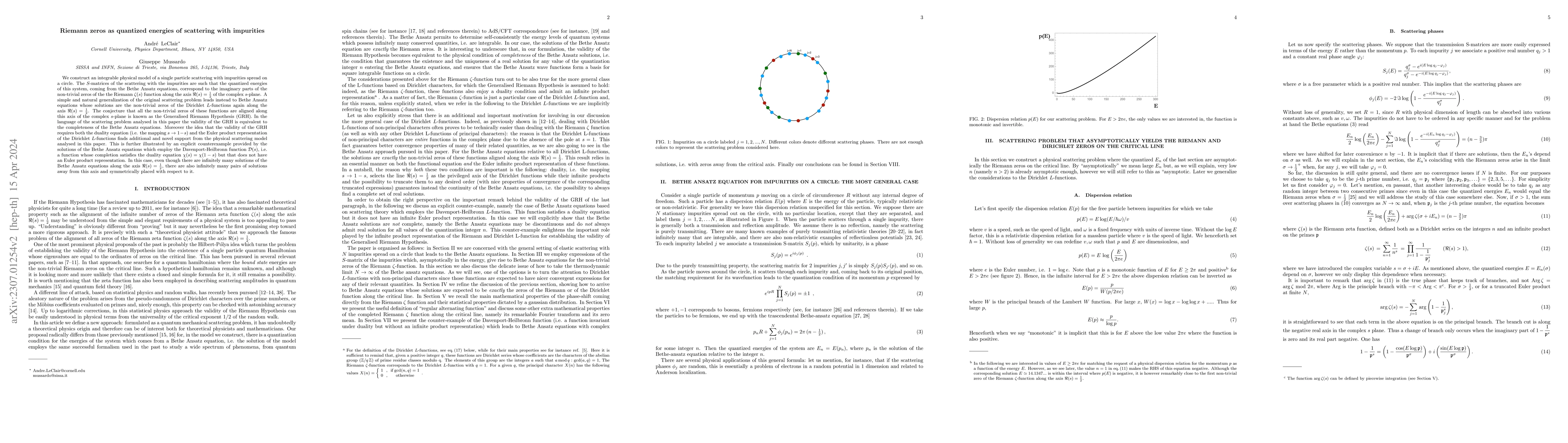 Thumbnail for Riemann zeros as quantized energies of scattering with impurities