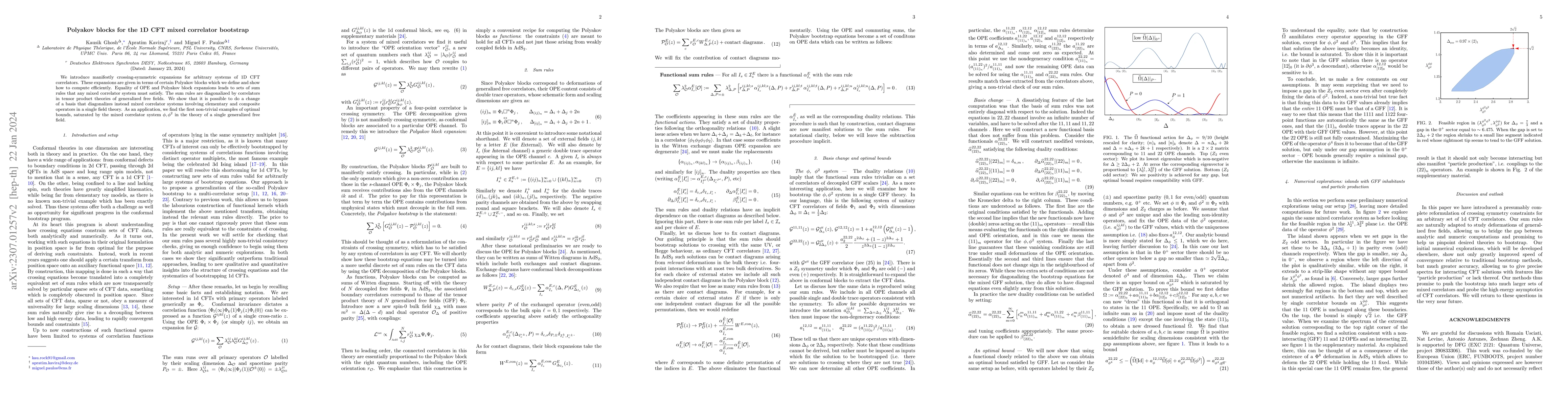 Thumbnail for Polyakov blocks for the 1D CFT mixed correlator bootstrap
