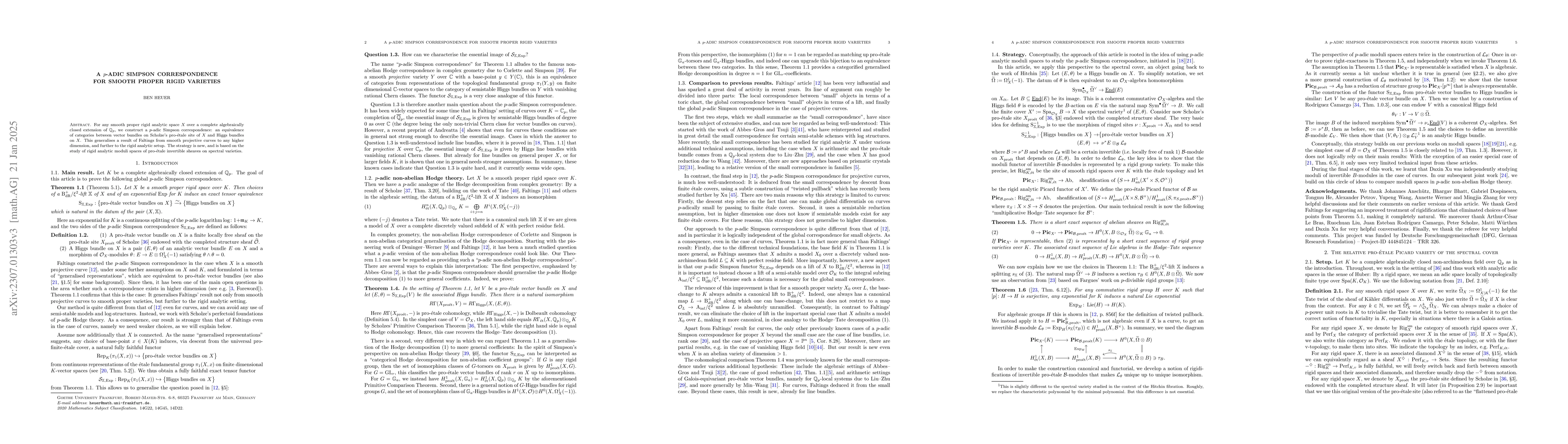 Thumbnail for A $p$-adic Simpson correspondence for smooth proper rigid varieties