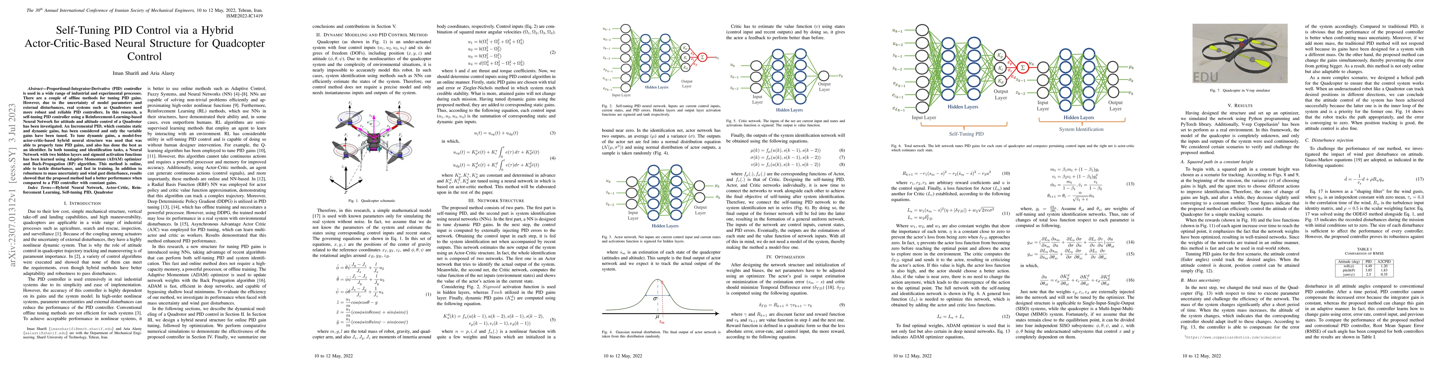 Thumbnail for Self-Tuning PID Control via a Hybrid Actor-Critic-Based Neural Structure
  for Quadcopter Control