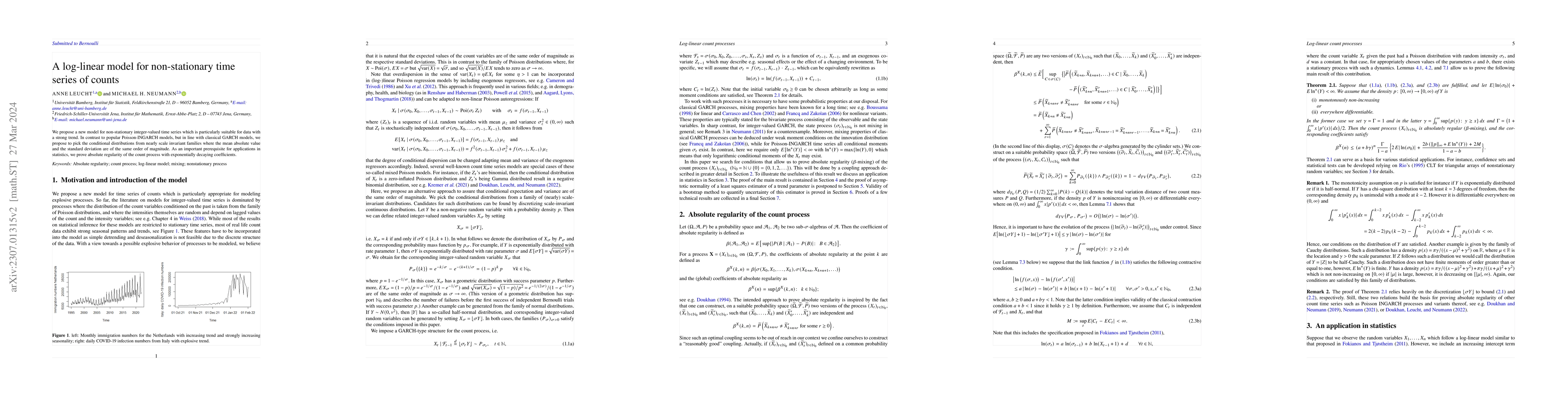 Thumbnail for A log-linear model for non-stationary time series of counts