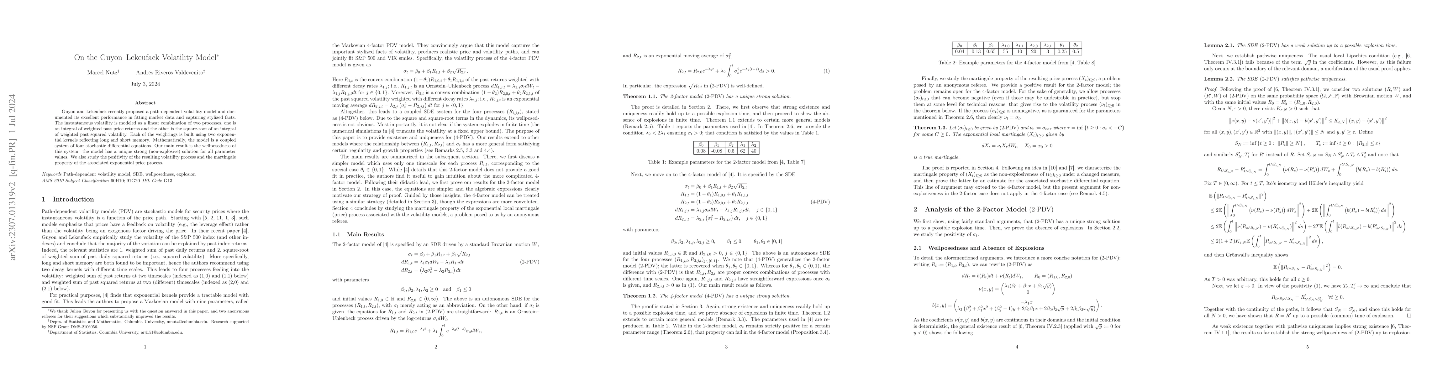 Thumbnail for On the Guyon-Lekeufack Volatility Model