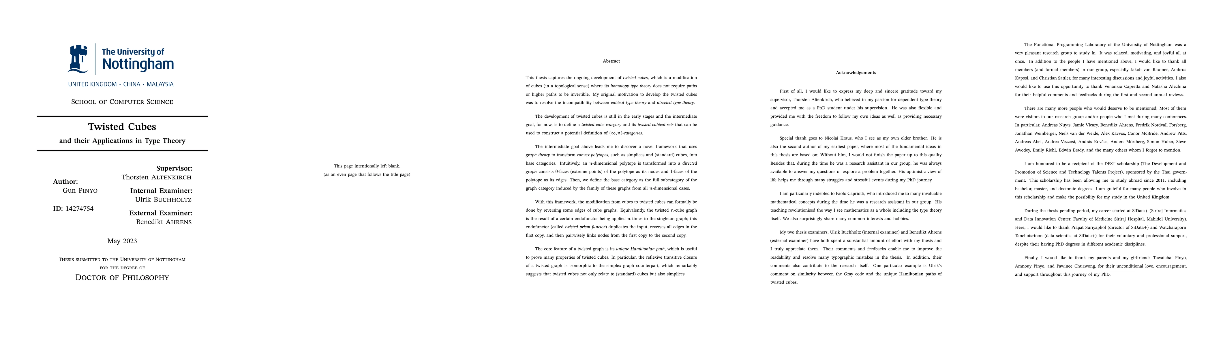 Thumbnail for Twisted Cubes and their Applications in Type Theory