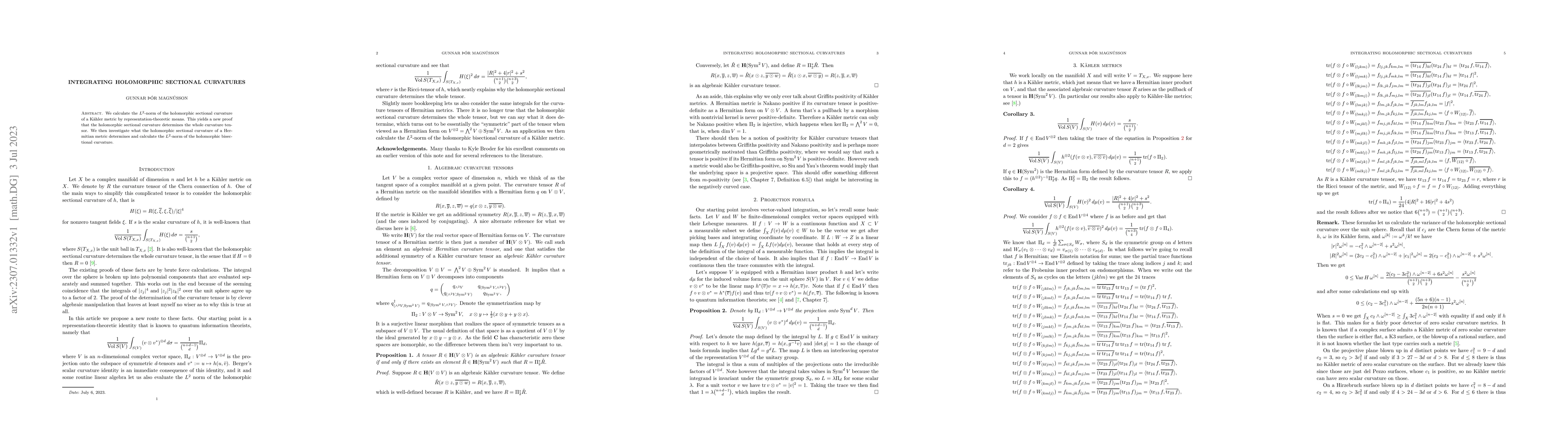 Thumbnail for Integrating holomorphic sectional curvatures