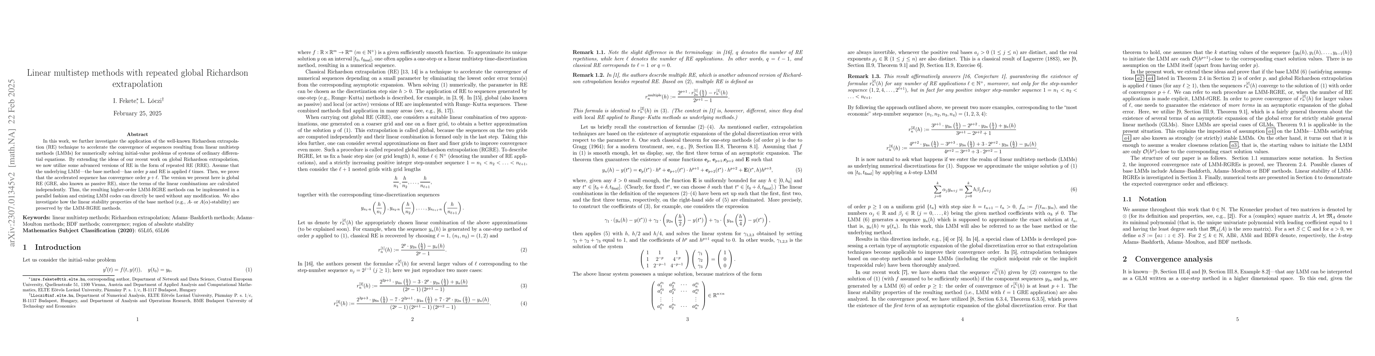 Thumbnail for Linear multistep methods with repeated global Richardson