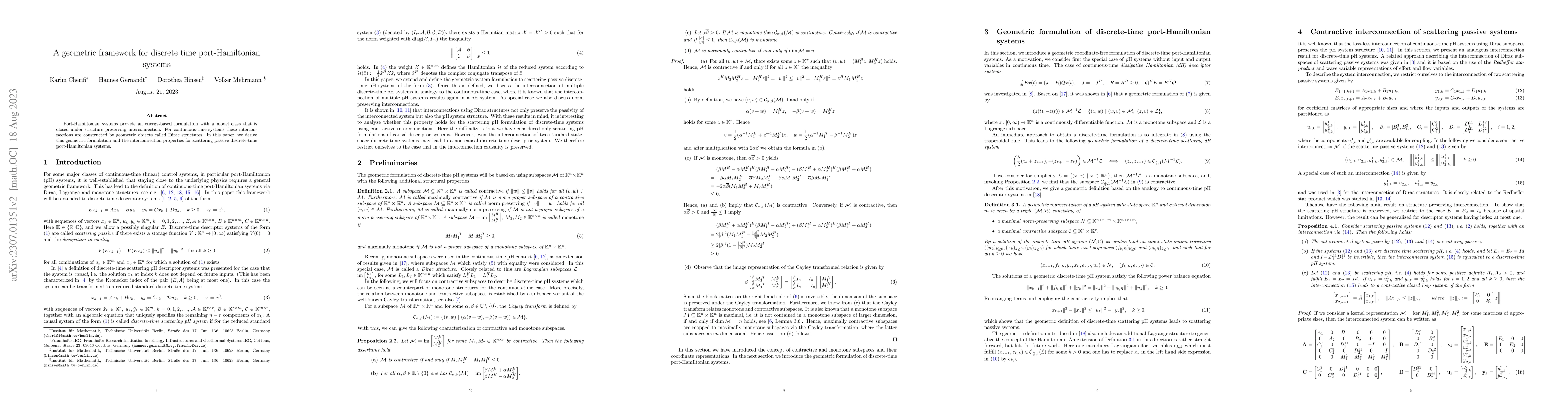 Thumbnail for A geometric framework for discrete time port-Hamiltonian systems