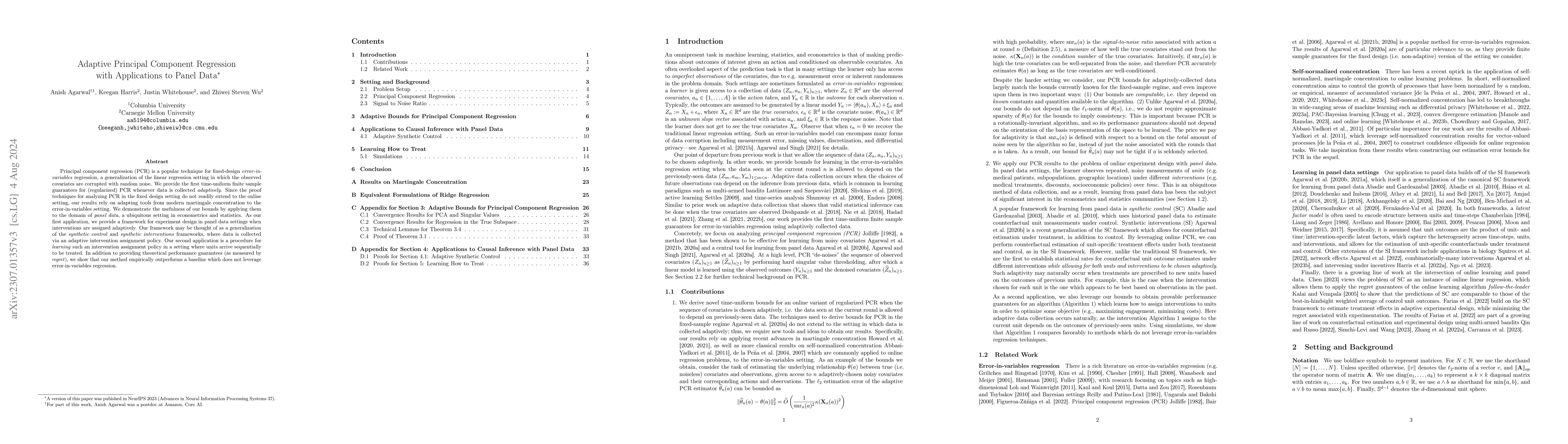 Thumbnail for Adaptive Principal Component Regression with Applications to Panel Data