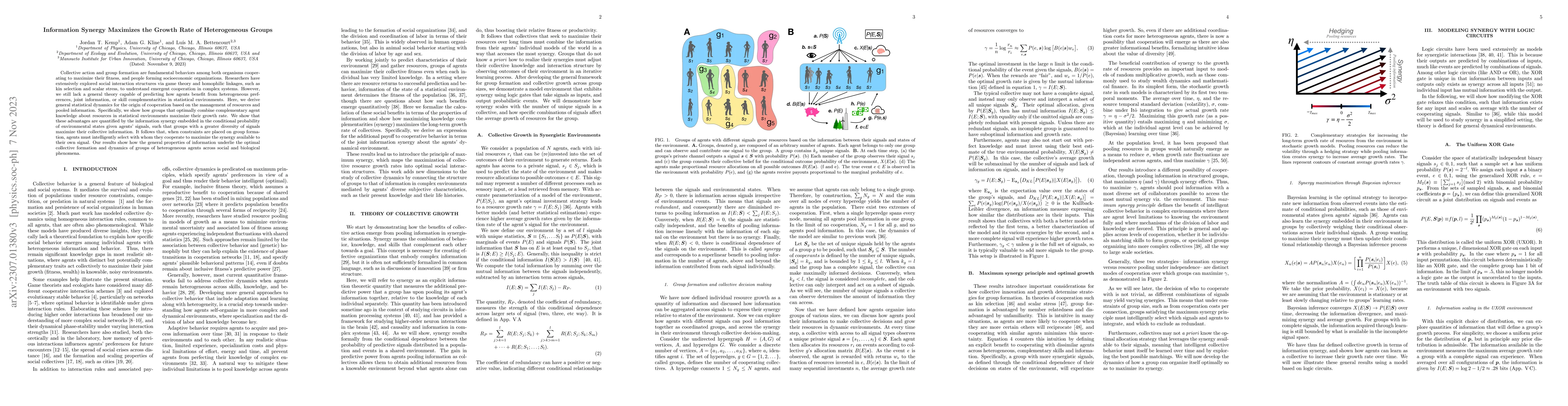Thumbnail for Information Synergy Maximizes the Growth Rate of Heterogeneous Groups