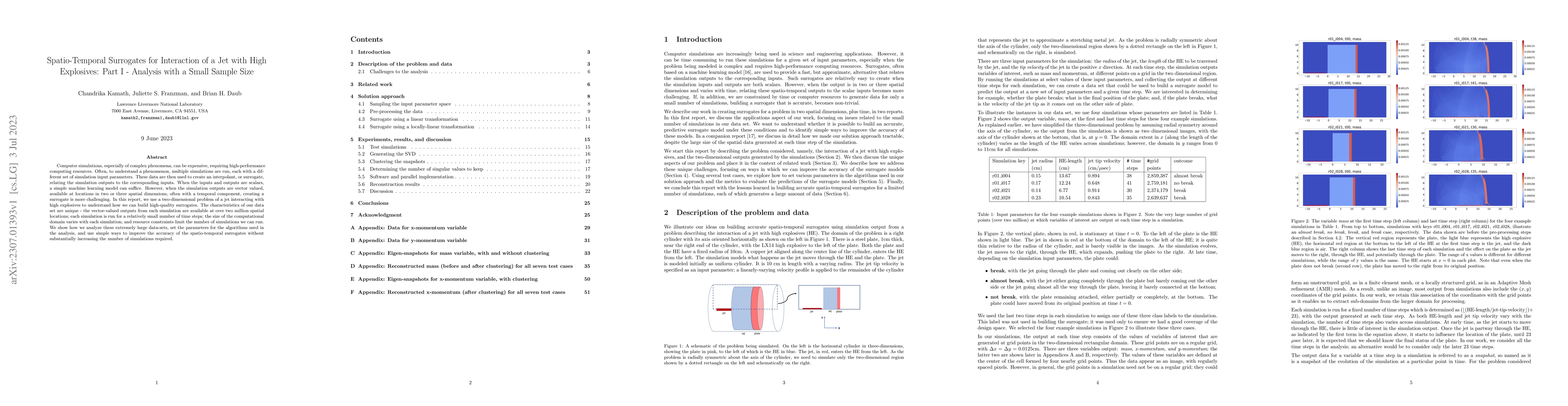Thumbnail for Spatio-Temporal Surrogates for Interaction of a Jet with High
  Explosives: Part I -- Analysis with a Small Sample Size