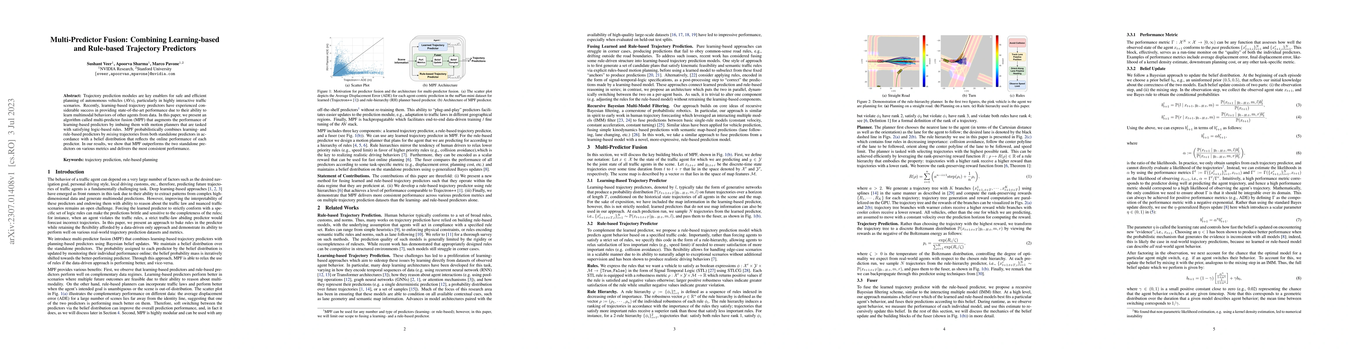 Thumbnail for Multi-Predictor Fusion: Combining Learning-based and Rule-based
  Trajectory Predictors
