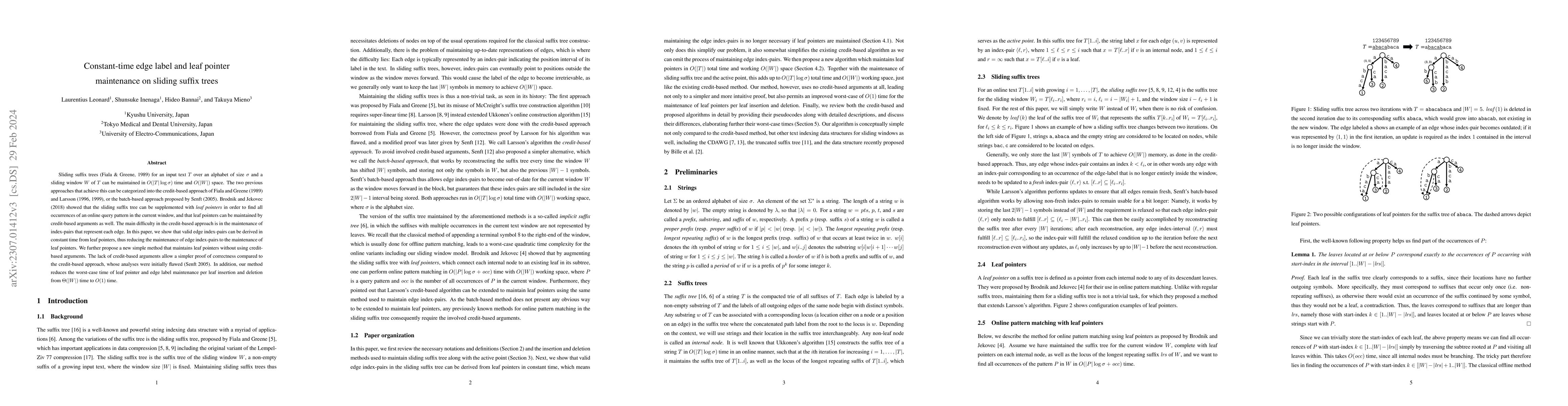 Thumbnail for Constant-time edge label and leaf pointer maintenance on sliding suffix
  trees