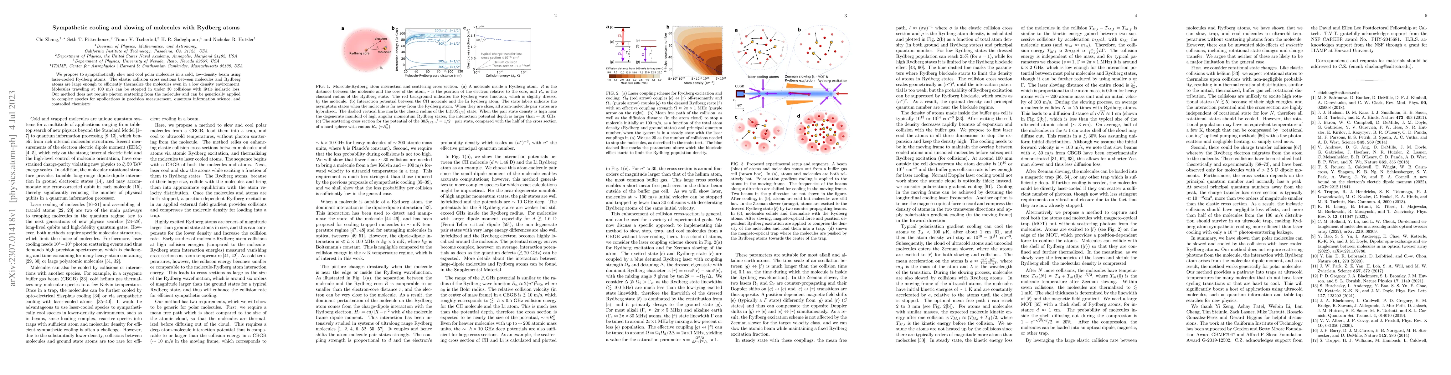Thumbnail for Sympathetic cooling and slowing of molecules with Rydberg atoms