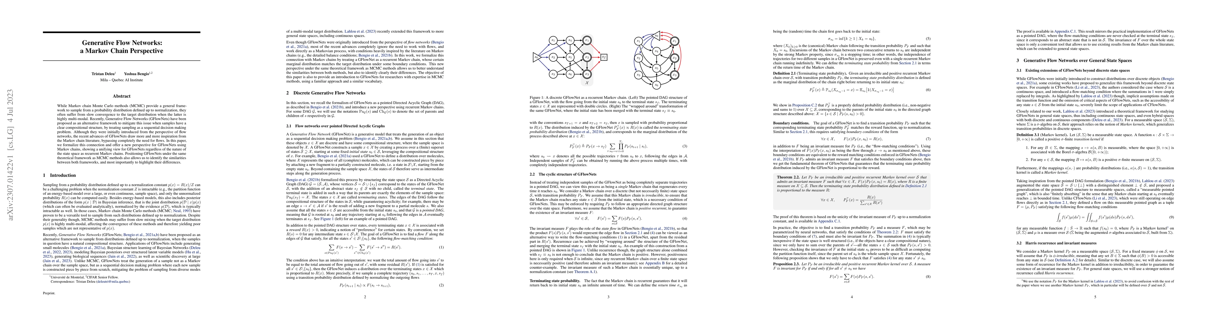 Thumbnail for Generative Flow Networks: a Markov Chain Perspective