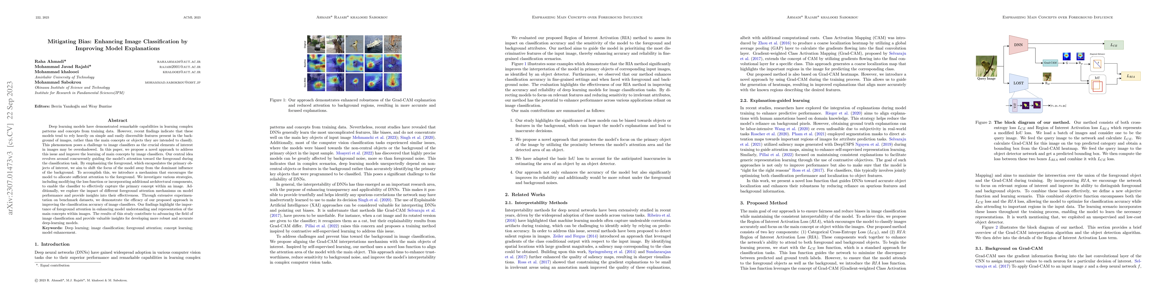 Thumbnail for Mitigating Bias: Enhancing Image Classification by Improving Model
  Explanations