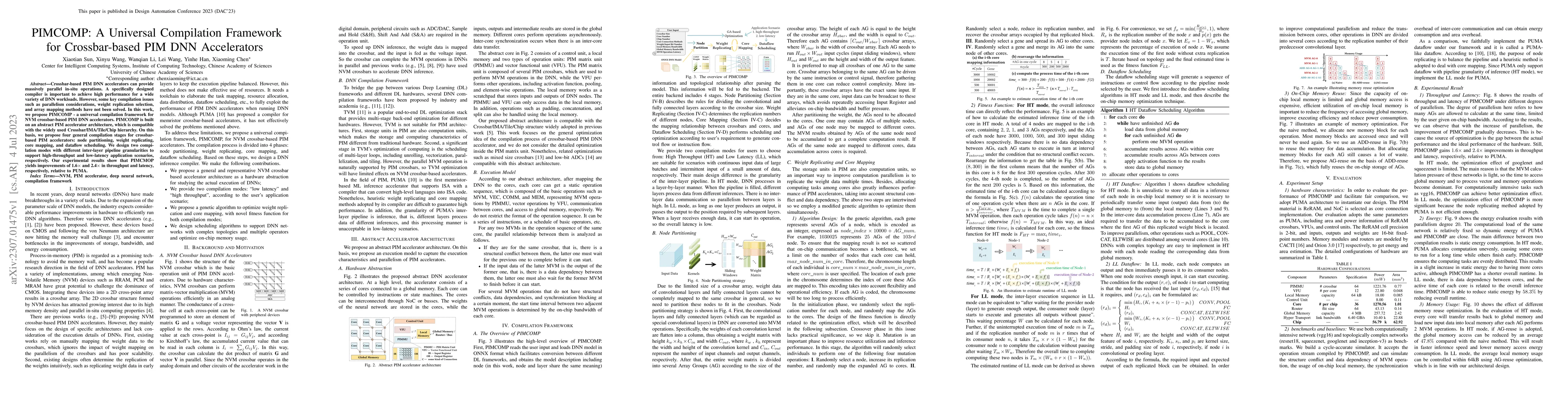 Thumbnail for PIMCOMP: A Universal Compilation Framework for Crossbar-based PIM DNN
  Accelerators