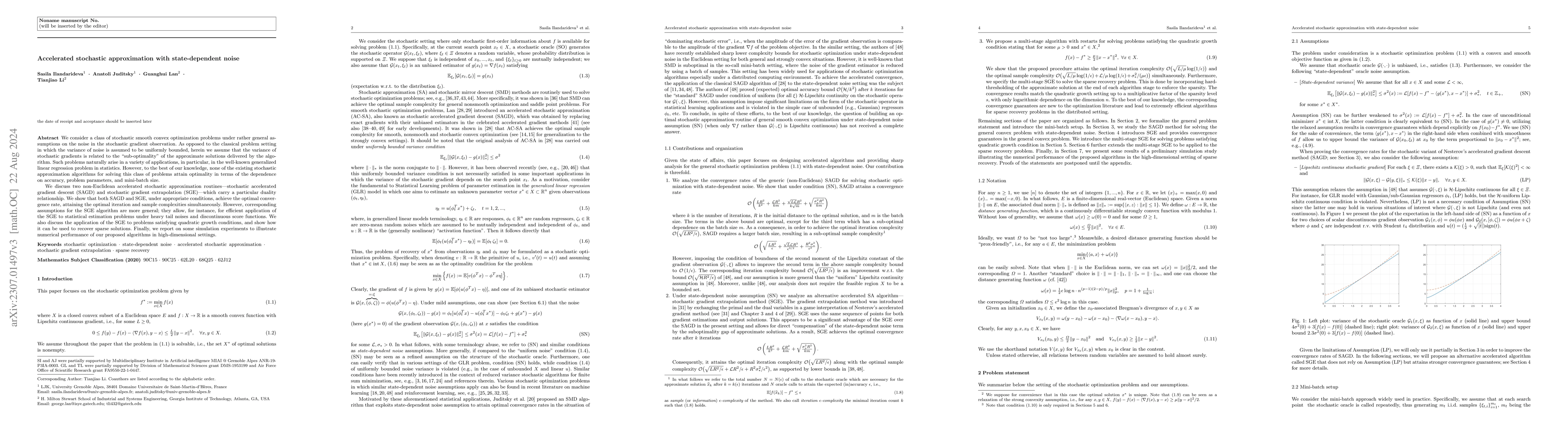 Thumbnail for Accelerated stochastic approximation with state-dependent noise