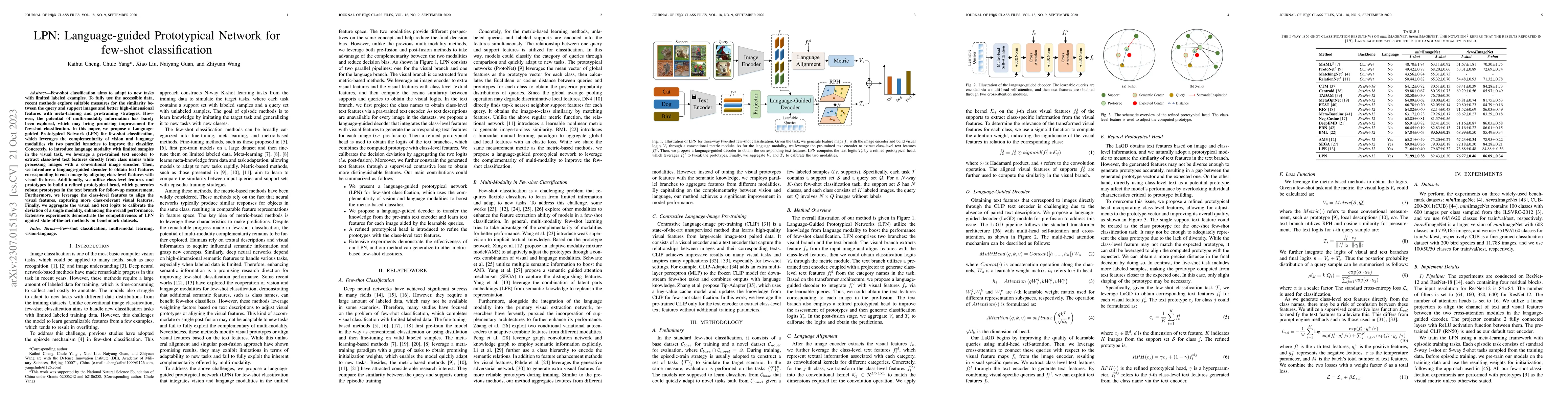 Thumbnail for LPN: Language-guided Prototypical Network for few-shot classification
