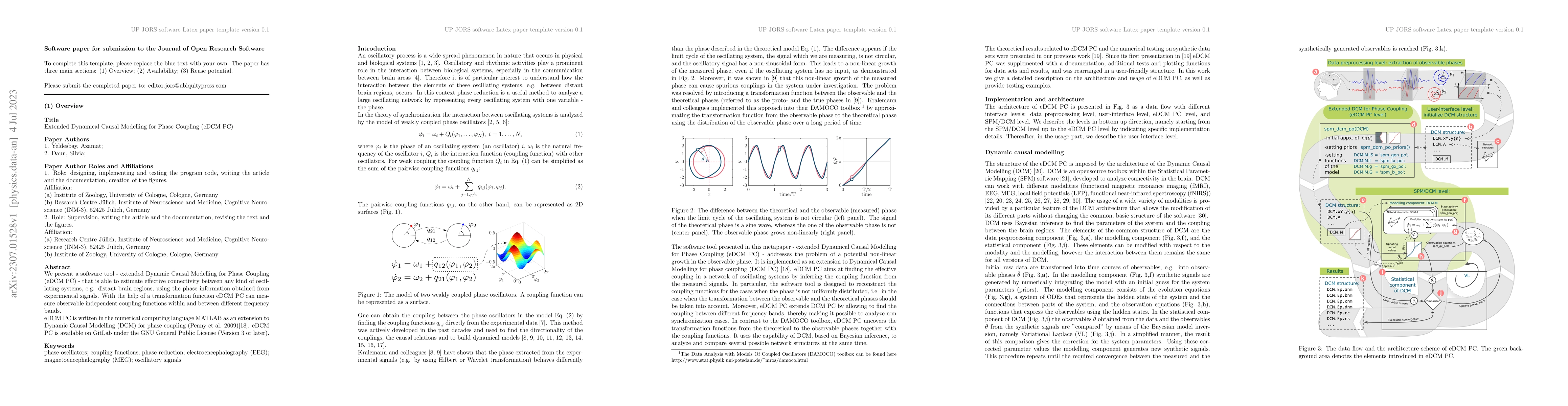 Thumbnail for Extended Dynamical Causal Modelling for Phase Coupling (eDCM PC)