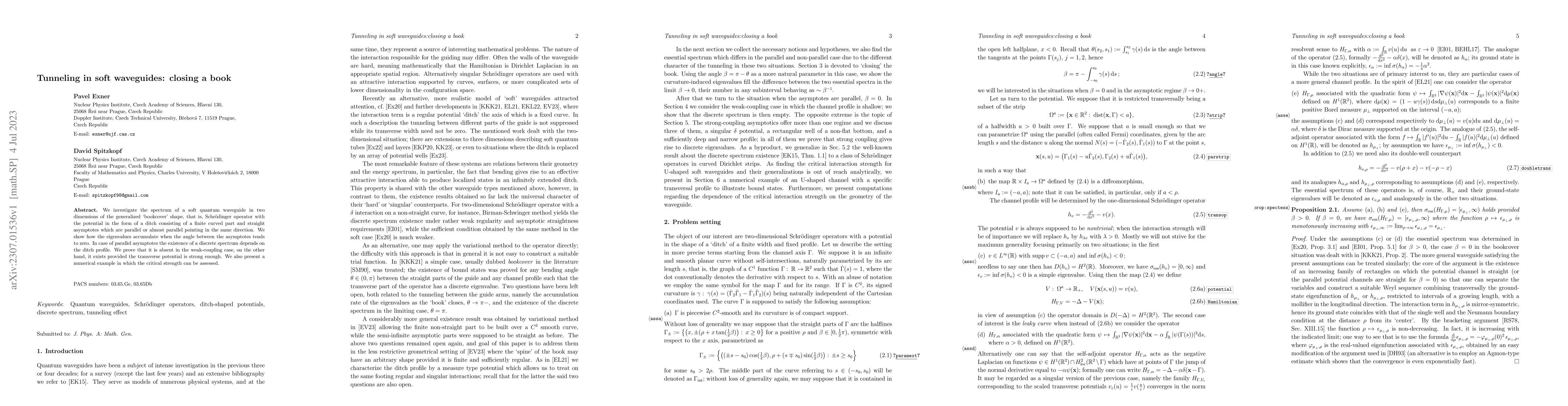 Thumbnail for Tunneling in soft waveguides:closing a book