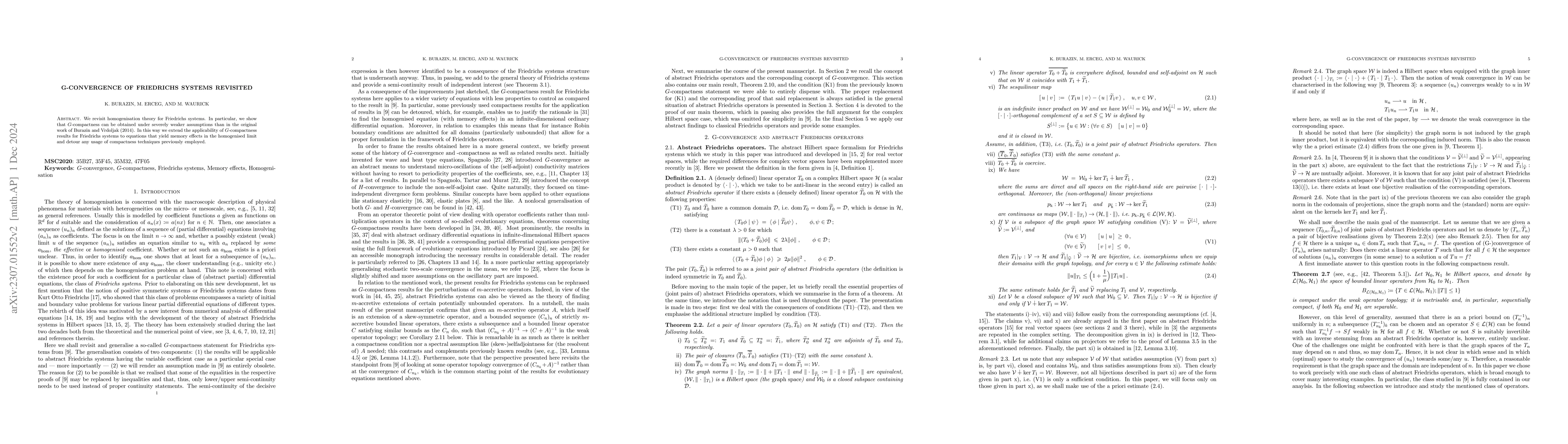 Thumbnail for G-convergence of Friedrichs systems revisited