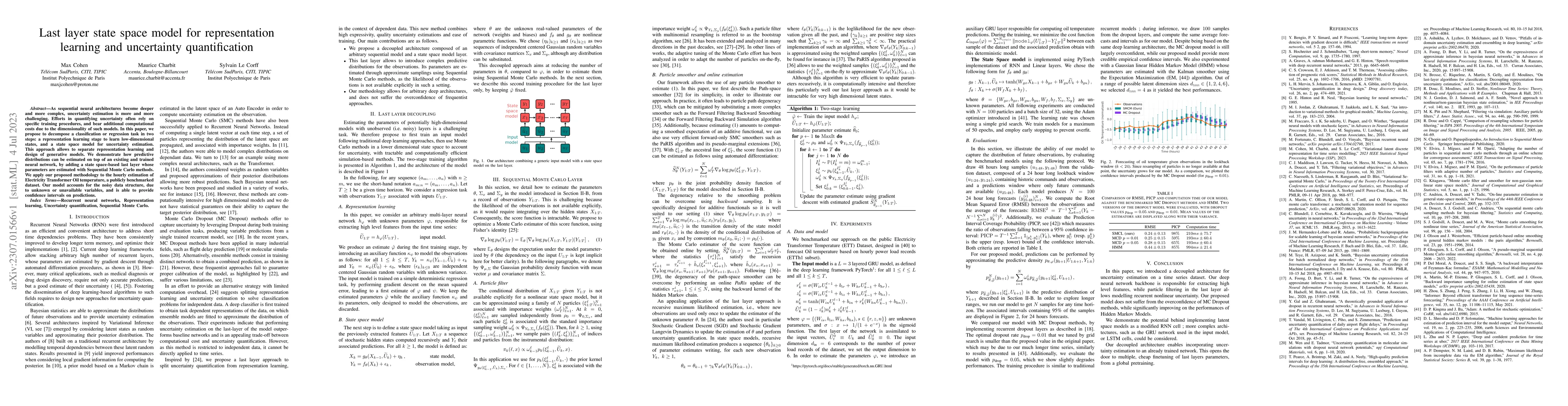 Thumbnail for Last layer state space model for representation learning and uncertainty
  quantification