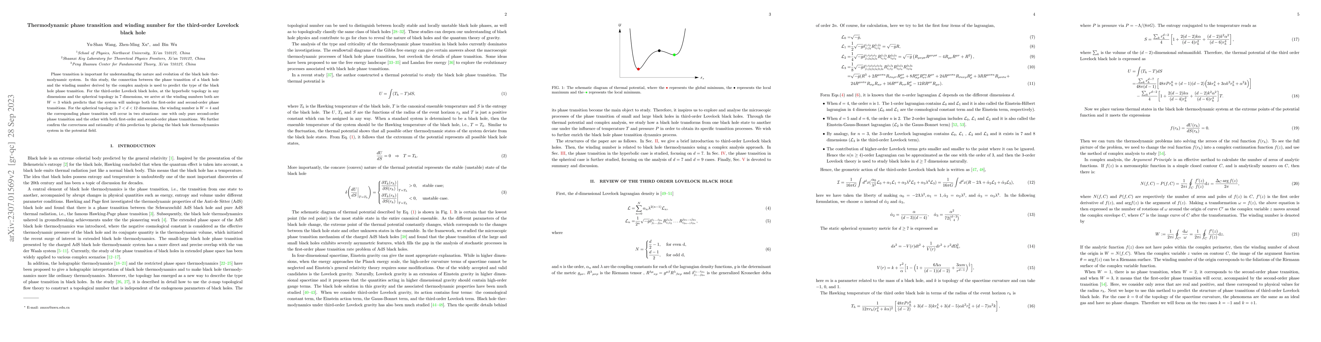 Thumbnail for Thermodynamic phase transition and winding number for the third-order
  Lovelock black hole