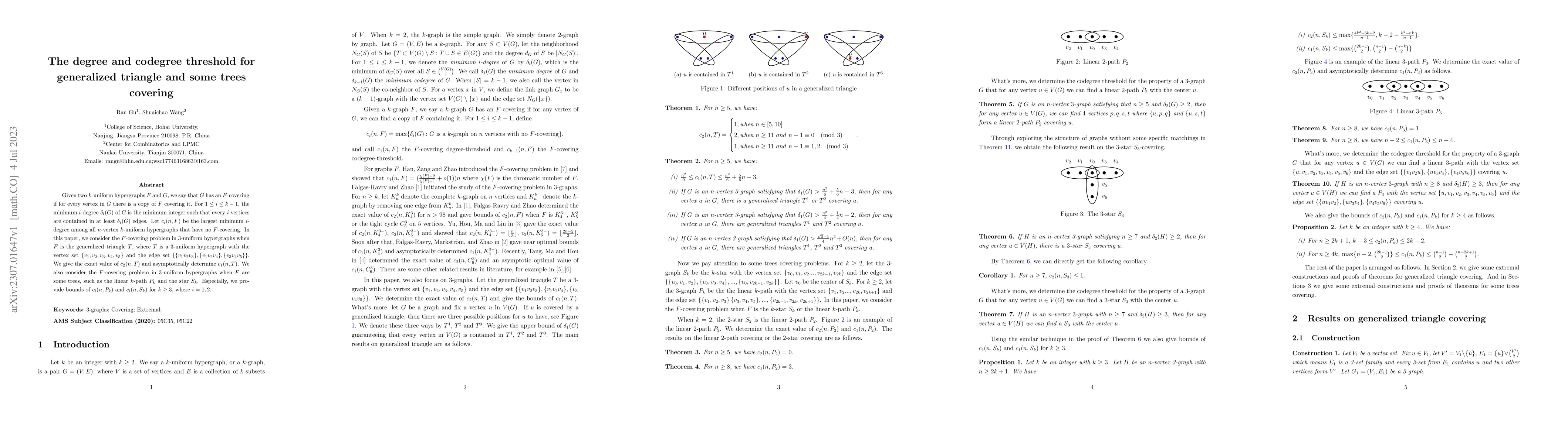 Thumbnail for The degree and codegree threshold for generalized triangle and some
  trees covering