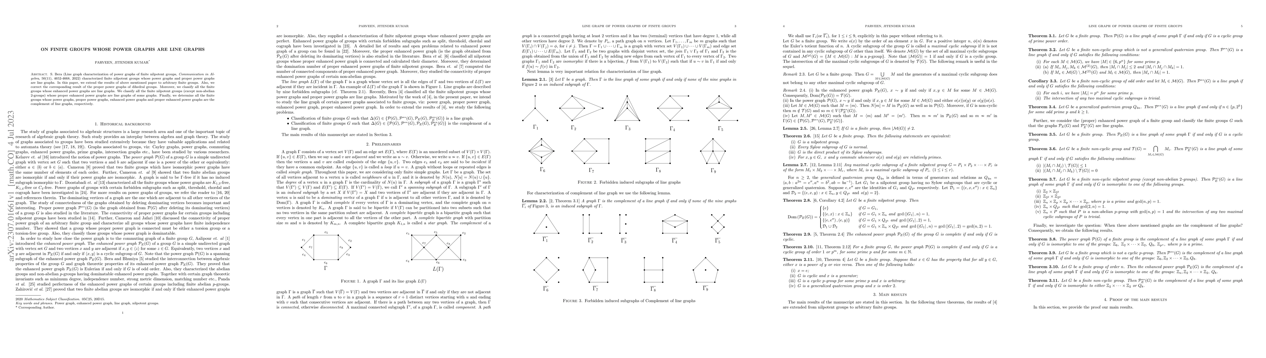 Thumbnail for On Finite groups whose power graphs are line graphs