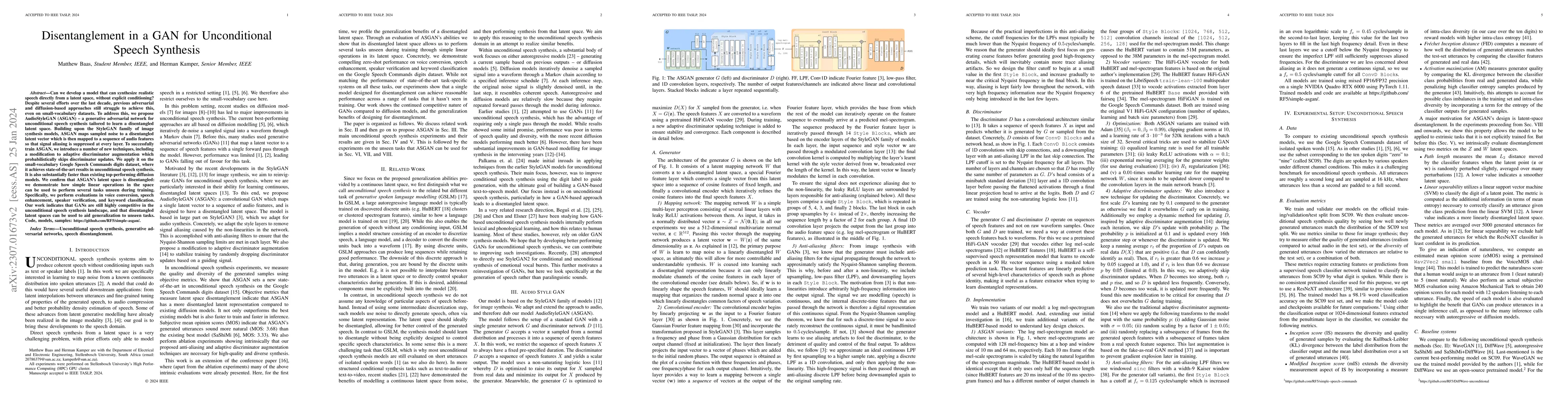 Thumbnail for Disentanglement in a GAN for Unconditional Speech Synthesis
