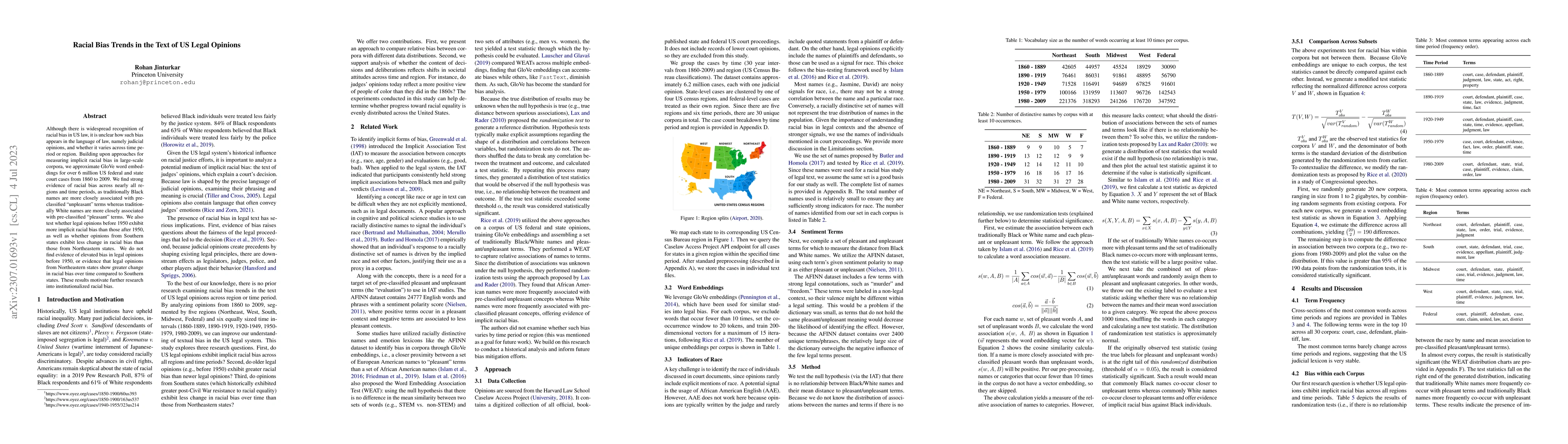 Thumbnail for Racial Bias Trends in the Text of US Legal Opinions