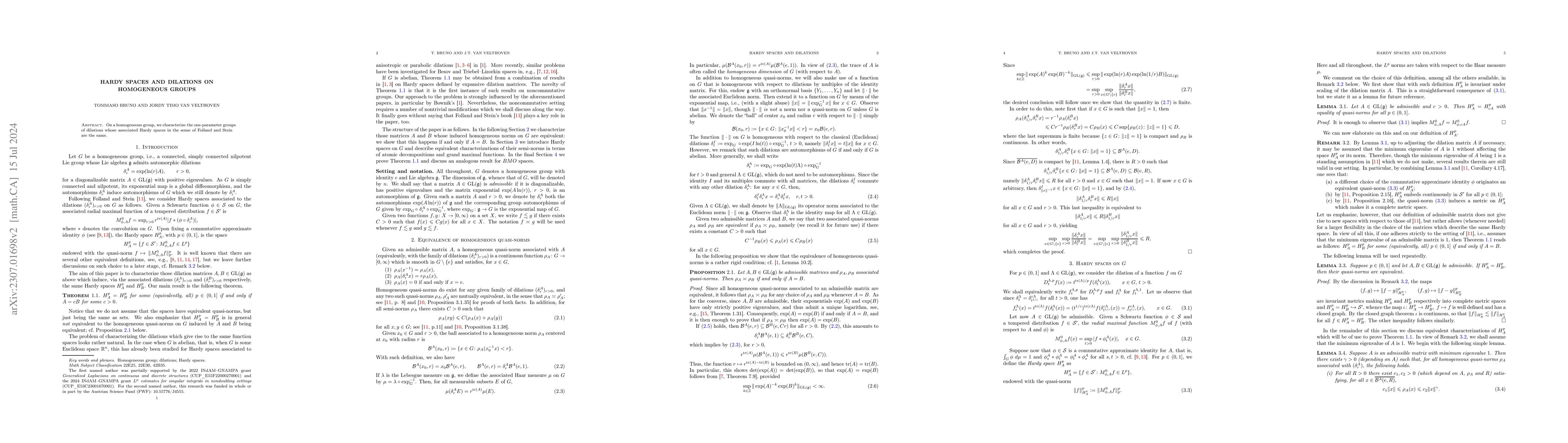 Thumbnail for Hardy spaces and dilations on homogeneous groups