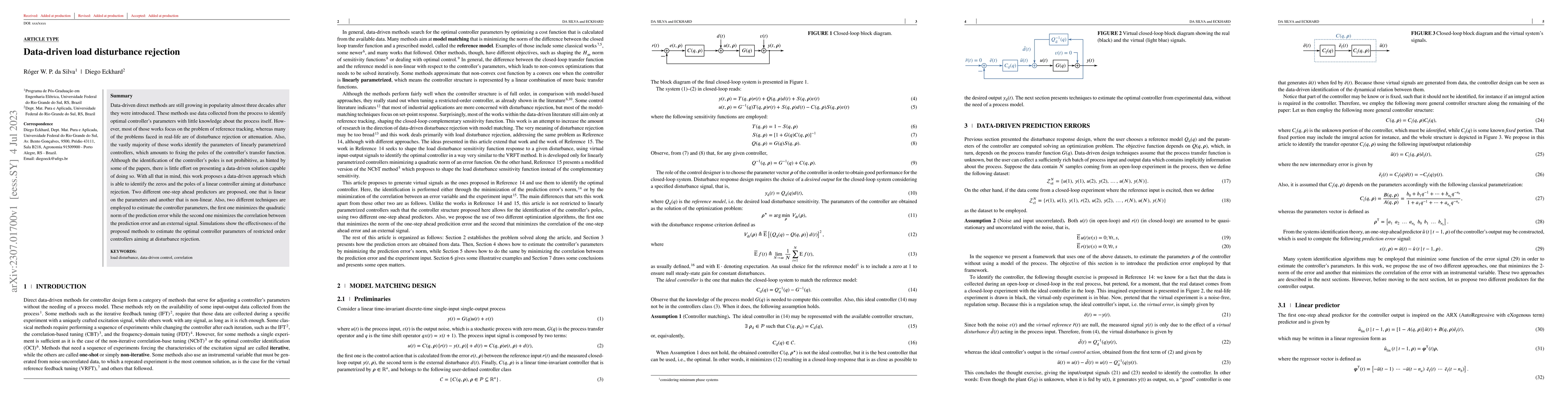Thumbnail for Data-driven load disturbance rejection