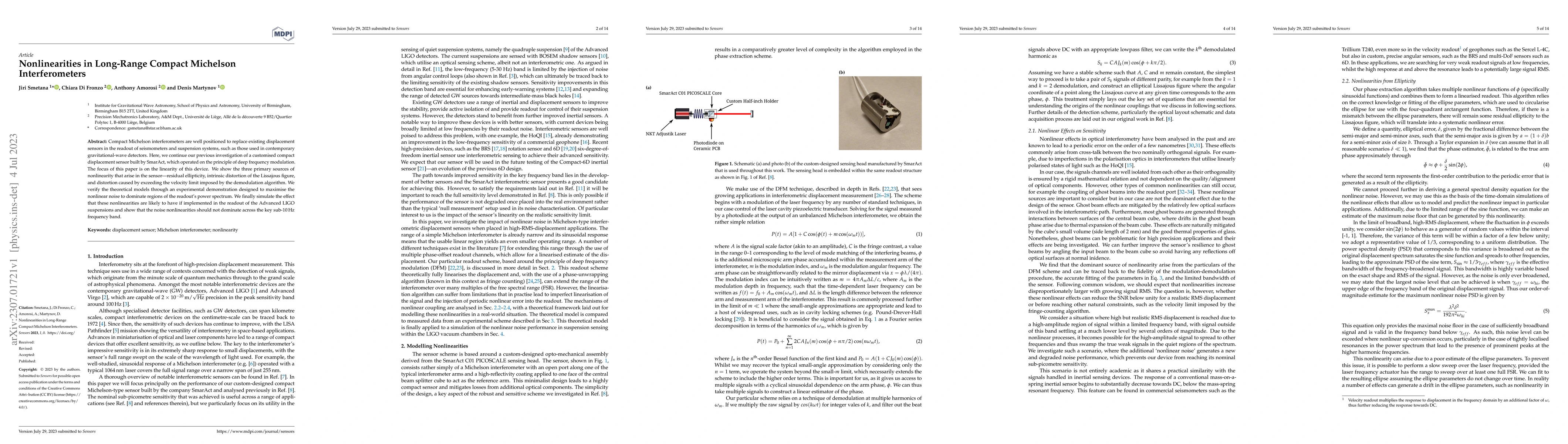Thumbnail for Nonlinearities in Long-Range Compact Michelson Interferometers