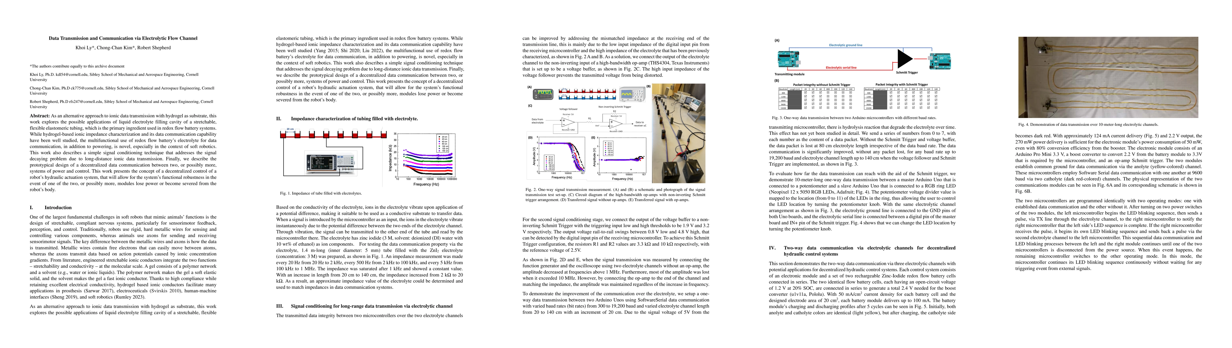 Thumbnail for Data Transmission and Communication via Electrolytic Flow Channel