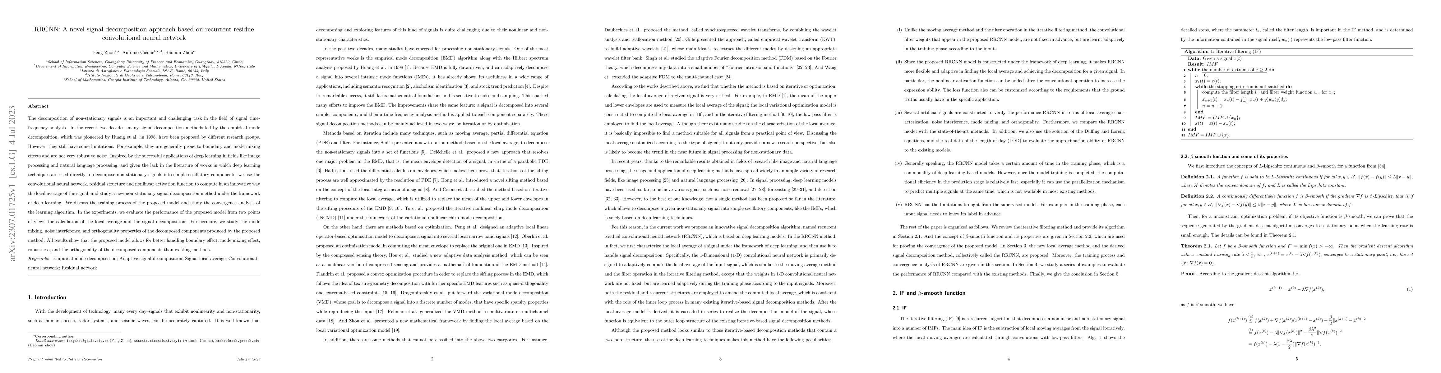 Thumbnail for RRCNN: A novel signal decomposition approach based on recurrent residue
  convolutional neural network