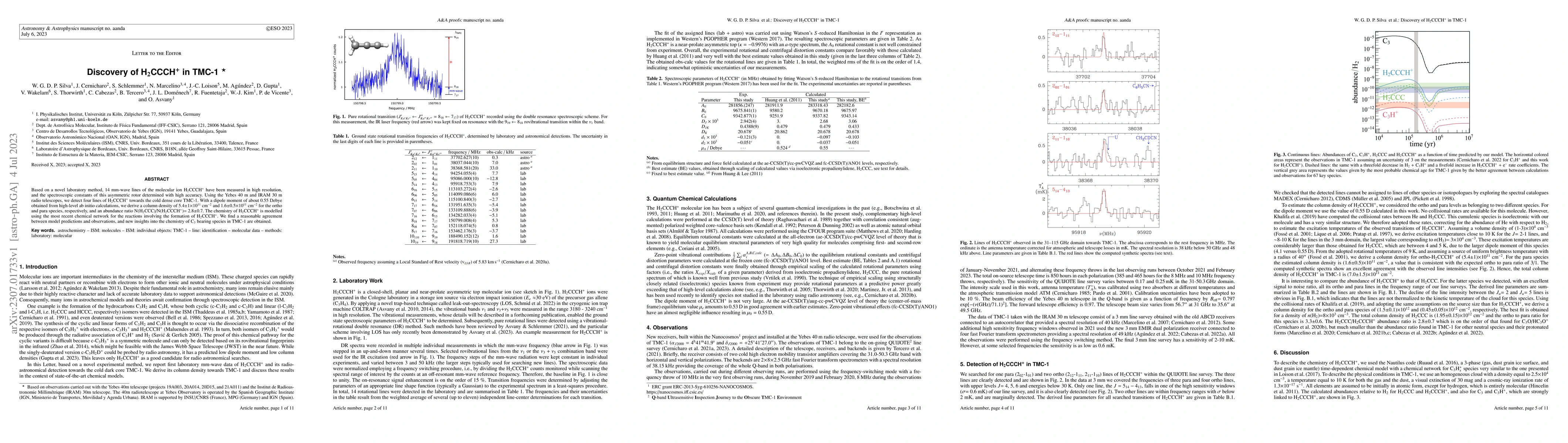 Thumbnail for Discovery of H$_2$CCCH$^+$ in TMC-1