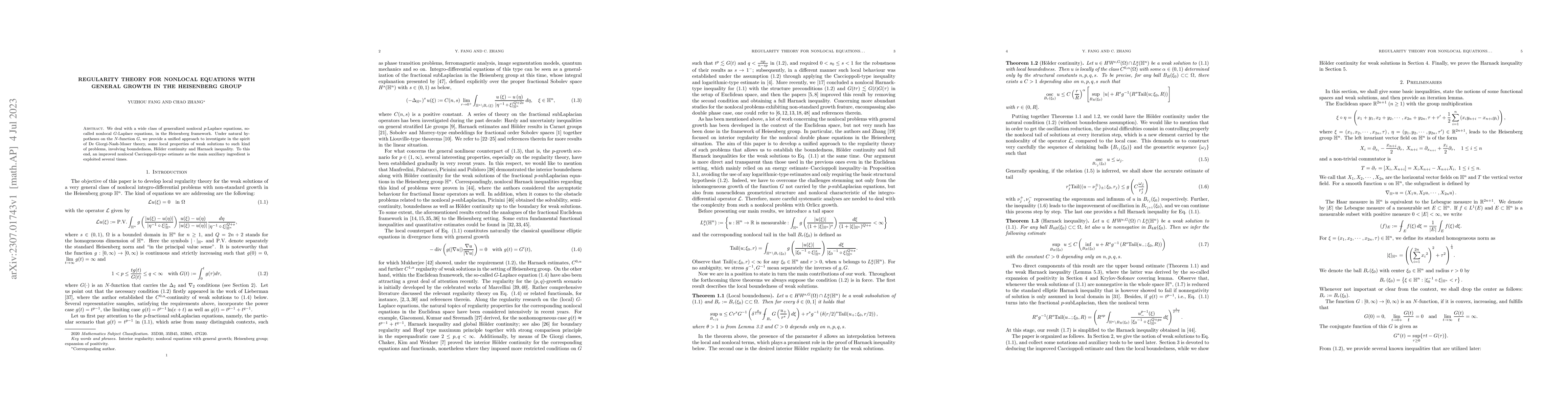 Thumbnail for Regularity theory for nonlocal equations with general growth in the
  Heisenberg group