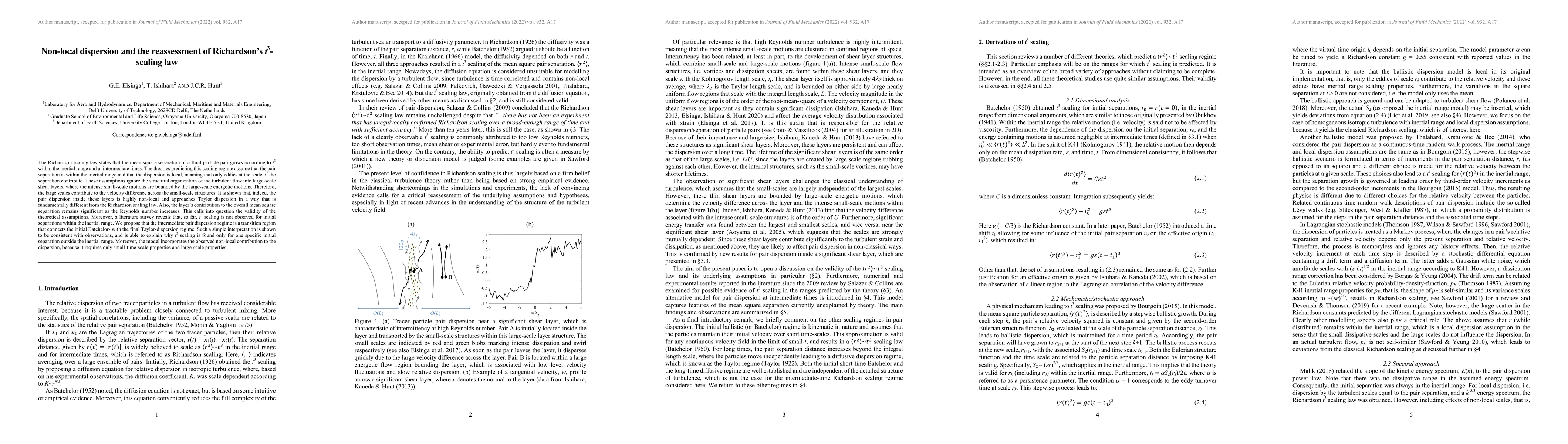 Thumbnail for Non-local dispersion and the reassessment of Richardson's t3-scaling law