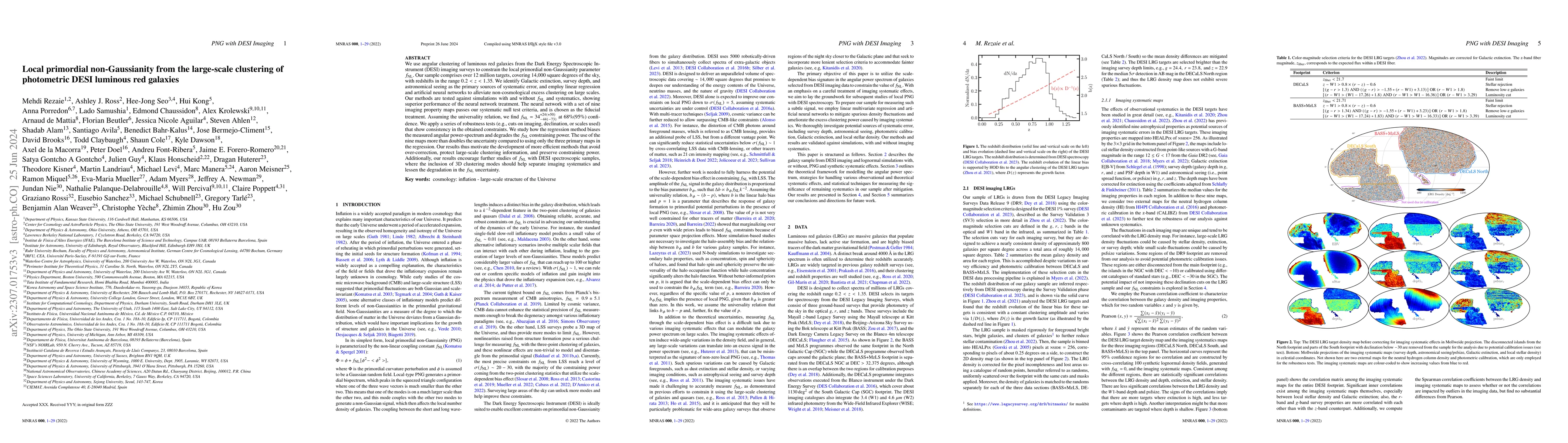 Thumbnail for Local primordial non-Gaussianity from the large-scale clustering of
  photometric DESI luminous red galaxies